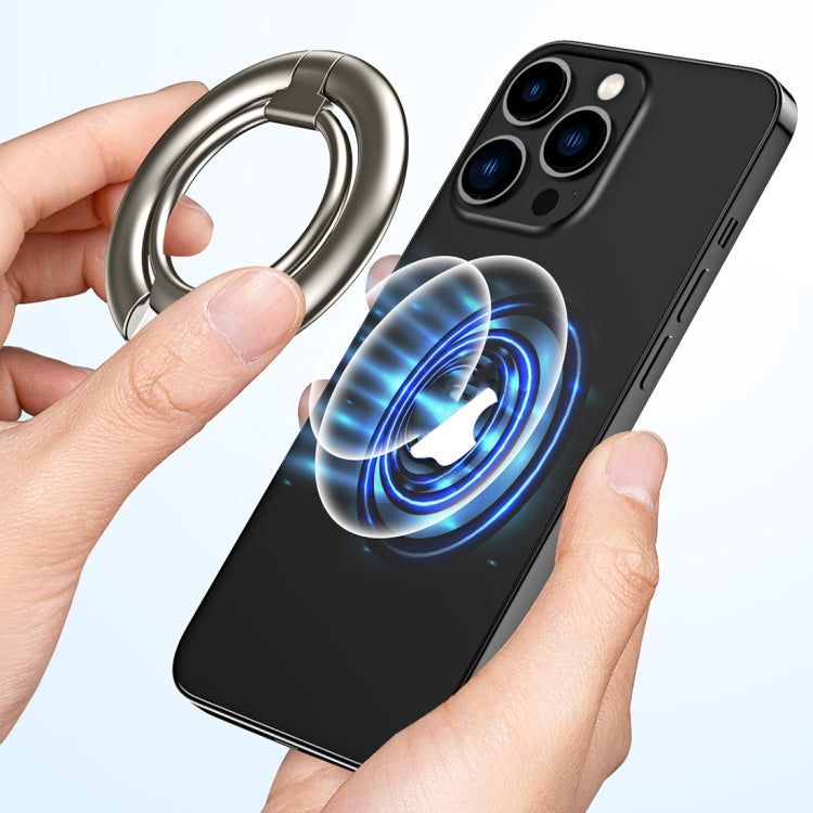 Electroplated Metal Magnetic Ring Holder(Black) - Ring Holder by PMC TechLife | Online Shopping South Africa | PMC TechLife | Buy Now Pay Later Mobicred