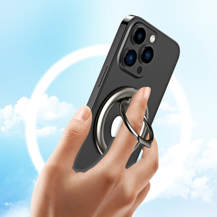 Electroplated Metal Magnetic Ring Holder(Black) - Ring Holder by PMC TechLife | Online Shopping South Africa | PMC TechLife | Buy Now Pay Later Mobicred