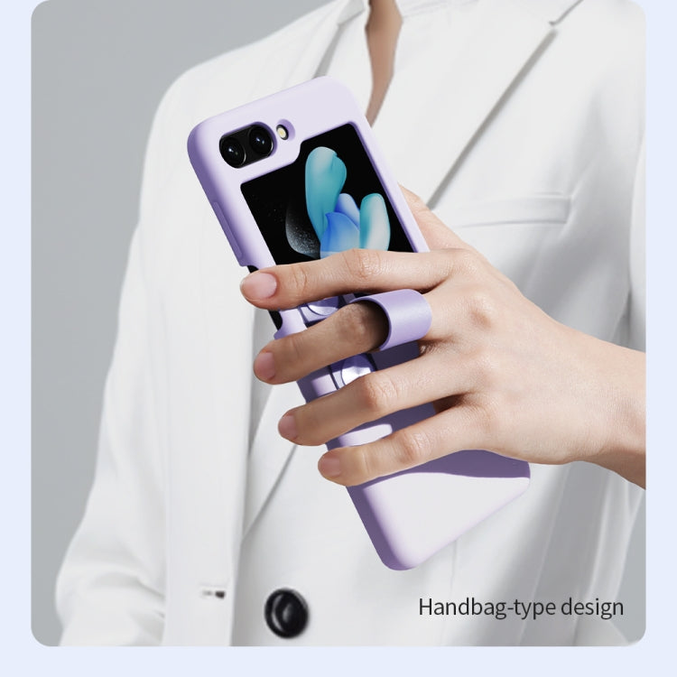 For Samsung Galaxy Z Flip5 NILLKIN Skin Feel Liquid Silicone Phone Case With Finger Strap(Pink) - free shipping - PMC TechLife - Order now!