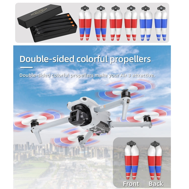 For DJI Air 3 Sunnylife 8747F Low Noise Quick-release Propellers, Style:2 Pairs Silverr Tip - DIY Propeller by Sunnylife | Online Shopping South Africa | PMC TechLife