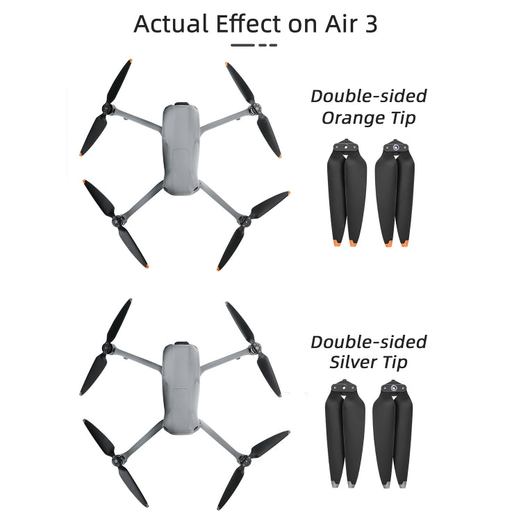 For DJI Air 3 Sunnylife 8747F Low Noise Quick-release Propellers, Style:2 Pairs Silverr Tip - DIY Propeller by Sunnylife | Online Shopping South Africa | PMC TechLife