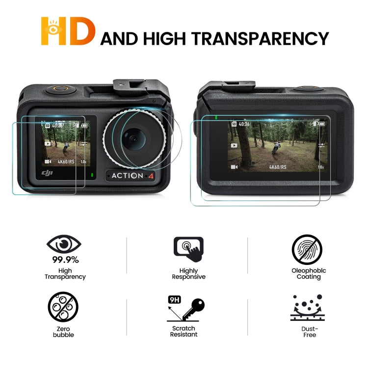 For DJI Osmo Action 4 STARTRC 3 in 1 Lens Protector Front and Rear Screen Tempered Glass Films(2 Sets) - Protective Film & Stickers by STARTRC | Online Shopping South Africa | PMC TechLife | Buy Now Pay Later Mobicred