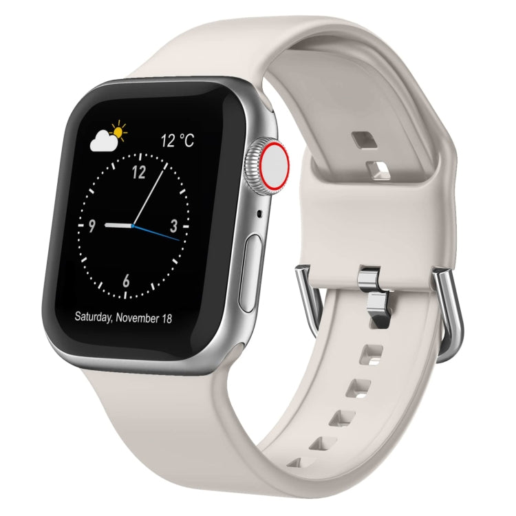 For Apple Watch SE 2022 40mm Pin Buckle Silicone Watch Band(Starlight) - Watch Bands by PMC TechLife | Online Shopping South Africa | PMC TechLife