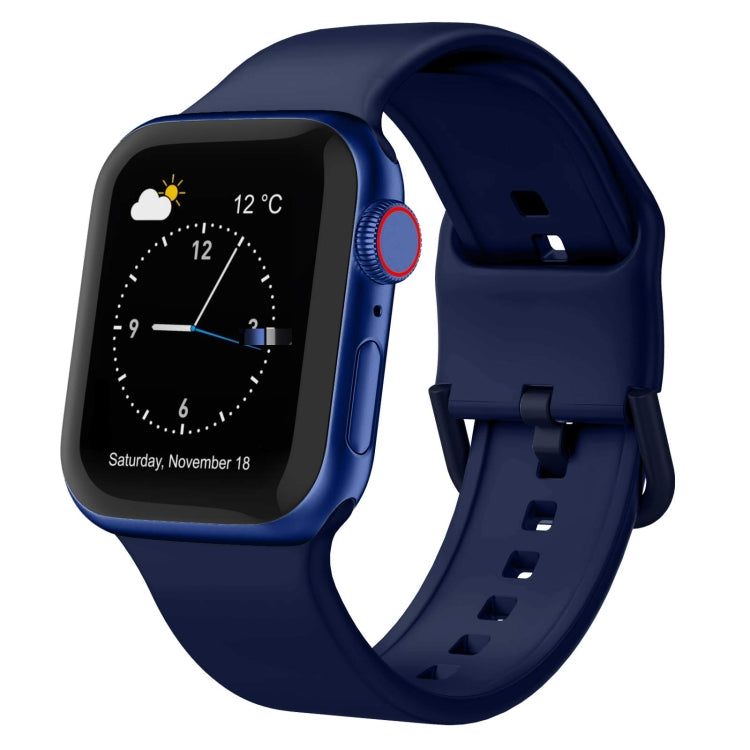 For Apple Watch 4 44mm Pin Buckle Silicone Watch Band(Midnight Blue) - Watch Bands by PMC TechLife | Online Shopping South Africa | PMC TechLife