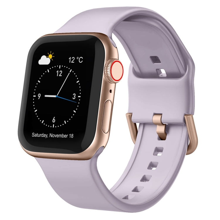 For Apple Watch 3 38mm Pin Buckle Silicone Watch Band(Baby Purple) - Watch Bands by PMC TechLife | Online Shopping South Africa | PMC TechLife