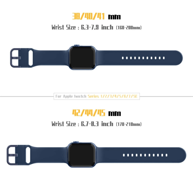 For Apple Watch 42mm Pin Buckle Silicone Watch Band(Abyss Blue) - Watch Bands by PMC TechLife | Online Shopping South Africa | PMC TechLife
