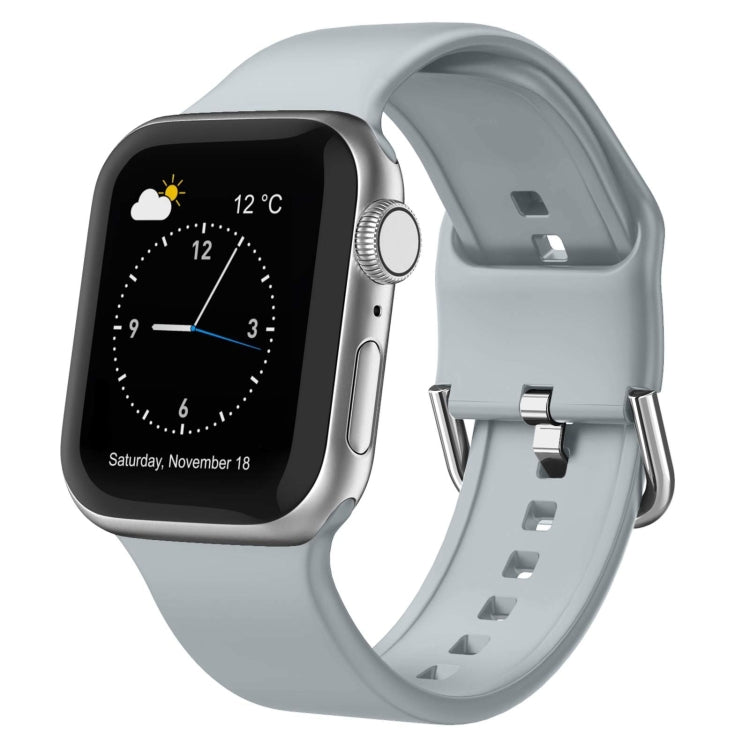 For Apple Watch Series 9 45mm Pin Buckle Silicone Watch Band(Light Grey) - free shipping - PMC TechLife - Order now!