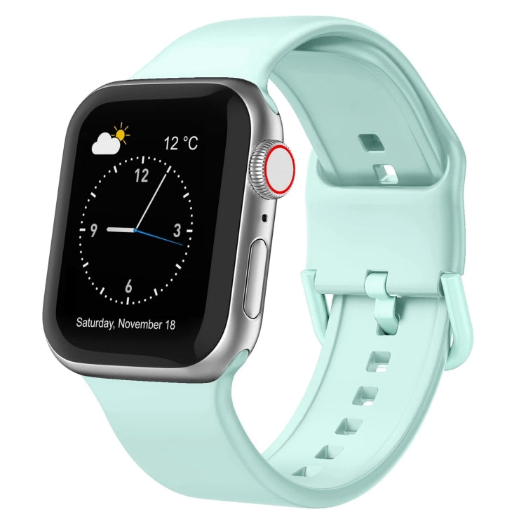 For Apple Watch SE 2023 44mm Pin Buckle Silicone Watch Band(Mint Green) - Watch Bands by PMC TechLife | Online Shopping South Africa | PMC TechLife