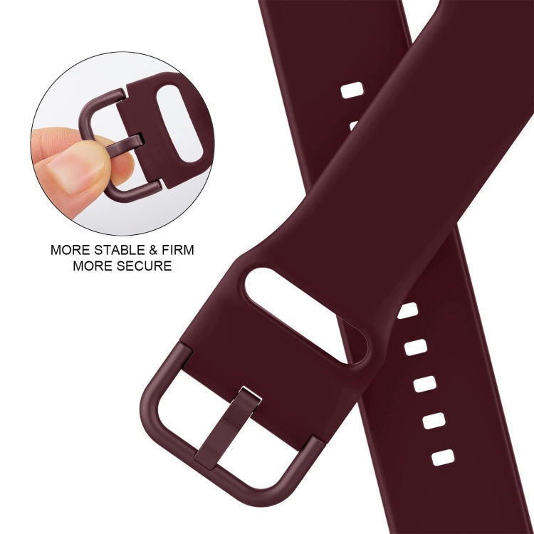 For Apple Watch SE 2023 44mm Pin Buckle Silicone Watch Band(Wine Red) - Watch Bands by PMC TechLife | Online Shopping South Africa | PMC TechLife