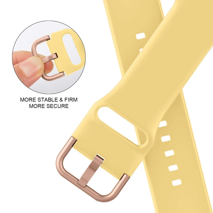 For Apple Watch SE 2023 44mm Pin Buckle Silicone Watch Band(Yellow) - Watch Bands by PMC TechLife | Online Shopping South Africa | PMC TechLife