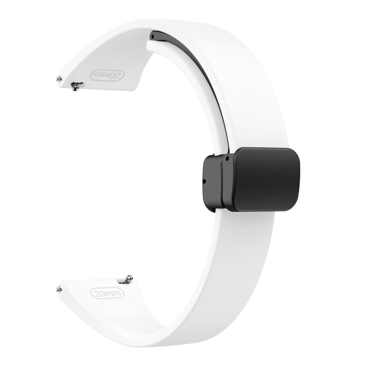 For Samsung Galaxy Watch 6 / 6 Classic Magnetic Black Buckle Slim Silicone Watch Band(White) - Watch Bands by PMC TechLife | Online Shopping South Africa | PMC TechLife