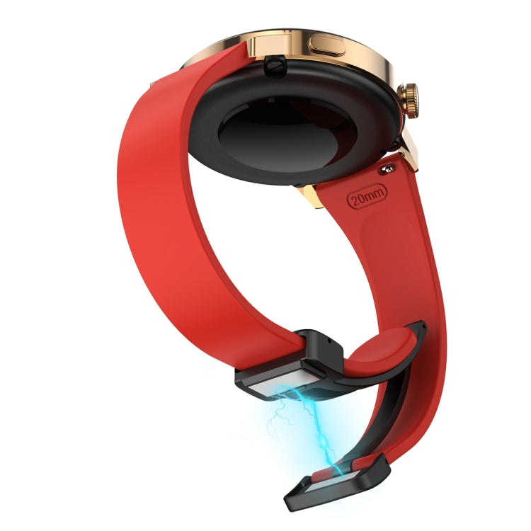 For Samsung Galaxy Watch 6 / 6 Classic Magnetic Black Buckle Slim Silicone Watch Band(Red) - Watch Bands by PMC TechLife | Online Shopping South Africa | PMC TechLife