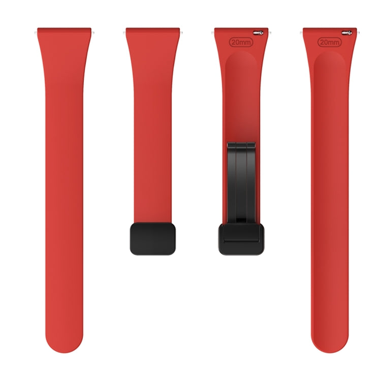 For Samsung Galaxy Watch 6 / 6 Classic Magnetic Black Buckle Slim Silicone Watch Band(Red) - Watch Bands by PMC TechLife | Online Shopping South Africa | PMC TechLife