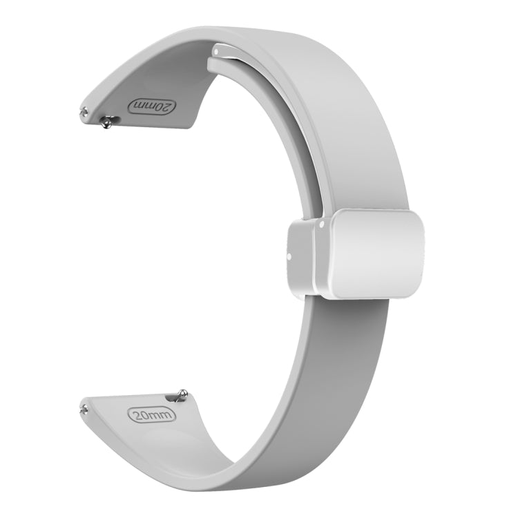 For Samsung Galaxy Watch 6 / 6 Classic Magnetic Silver Buckle Slim Silicone Watch Band(Light Grey) - Watch Bands by PMC TechLife | Online Shopping South Africa | PMC TechLife