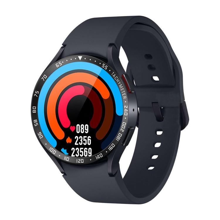 For Samsung Galaxy Watch6 Classic 47mm E Style Smart Watch Steel Ring Protective Frame(Black) - Watch Cases by PMC TechLife | Online Shopping South Africa | PMC TechLife