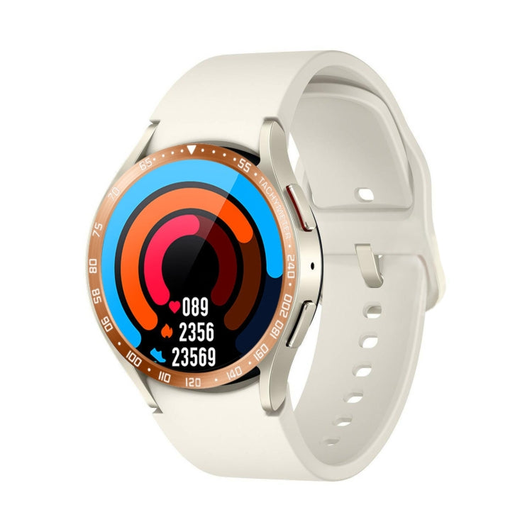 For Samsung Galaxy Watch6 Classic 43mm E Style Smart Watch Steel Ring Protective Frame(Rose Gold) - Watch Cases by PMC TechLife | Online Shopping South Africa | PMC TechLife