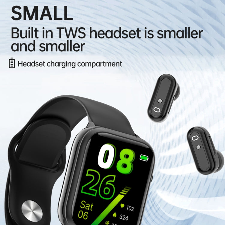 X8S 1.8 inch Screen 2 in 1 TWS Earphone Smart Watch, Support Bluetooth Call / Heart Rate / Blood Oxygen Monitoring(Black) - Smart Watches by PMC TechLife | Online Shopping South Africa | PMC TechLife