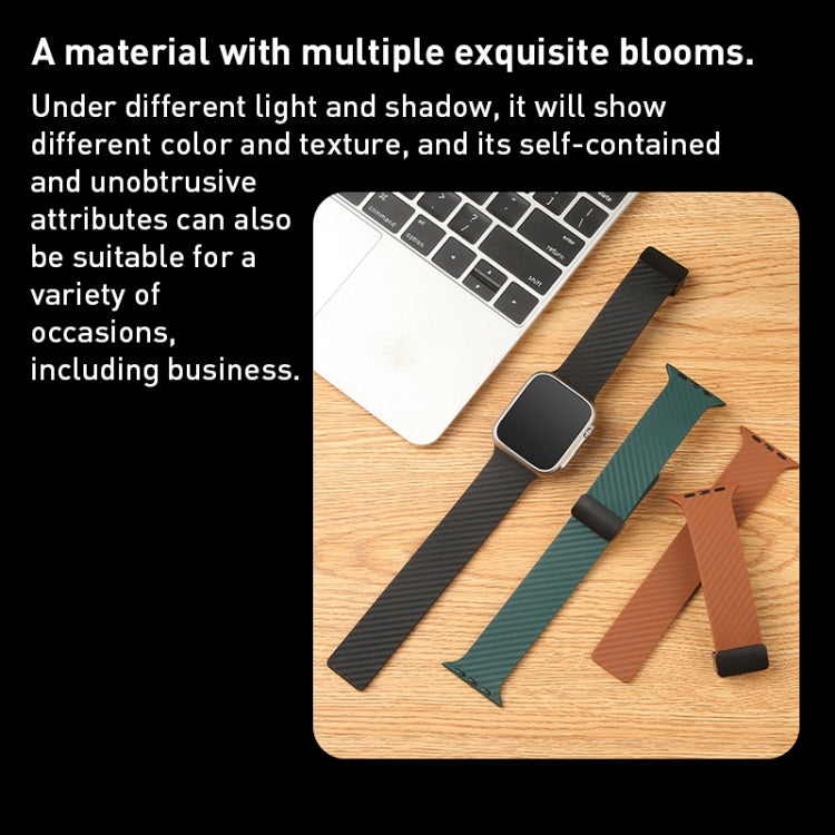 For Apple Watch 6 44mm Carbon Fiber Pattern Magnetic Buckle Silicone Watch Band(Yellow) - Watch Bands by PMC TechLife | Online Shopping South Africa | PMC TechLife