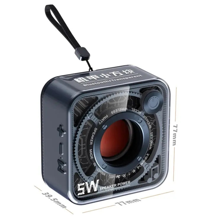 T&G DW12 Portable Mini Wireless Bluetooth Speaker Transparent Subwoofer Support TF Card(Blue) - Mini Speaker by T&G | Online Shopping South Africa | PMC TechLife | Buy Now Pay Later Mobicred