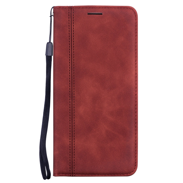 For Samsung Galaxy A7 (2018) Frosted Business Magnetic Horizontal Flip PU Leather Case with Holder & Card Slot & Lanyard(Brown) - Galaxy Phone Cases by PMC TechLife | Online Shopping South Africa | PMC TechLife | Buy Now Pay Later Mobicred