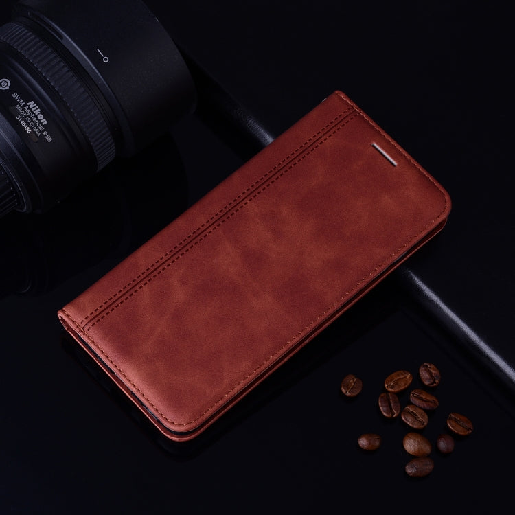 For Samsung Galaxy A7 (2018) Frosted Business Magnetic Horizontal Flip PU Leather Case with Holder & Card Slot & Lanyard(Brown) - Galaxy Phone Cases by PMC TechLife | Online Shopping South Africa | PMC TechLife | Buy Now Pay Later Mobicred