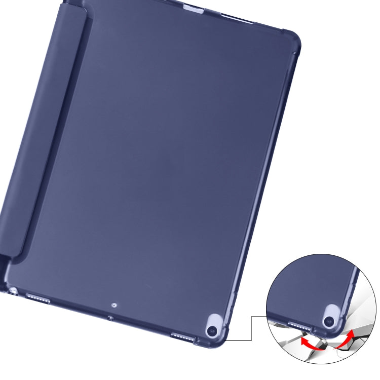 For iPad Pro 10.5 inch / Air 3 10.5 inch 3-folding Horizontal Flip PU Leather + Shockproof TPU Case with Holder & Pen Slot(Dark Blue) - free shipping - PMC TechLife - Order now!