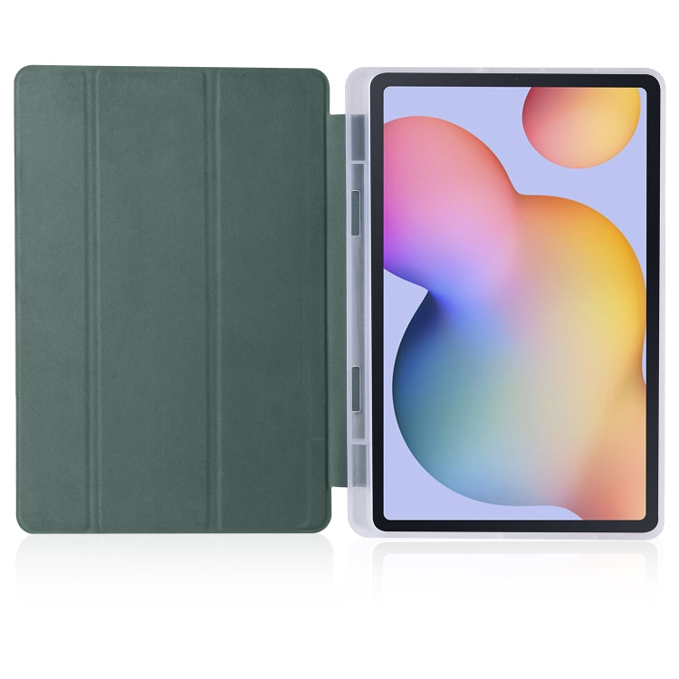 For Samsung Galaxy Tab S6 Lite P610 3-folding Horizontal Flip PU Leather + Shockproof TPU Case with Holder & Pen Slot(Pine Green) - Tab S6 Lite P610 / P615 by PMC TechLife | Online Shopping South Africa | PMC TechLife