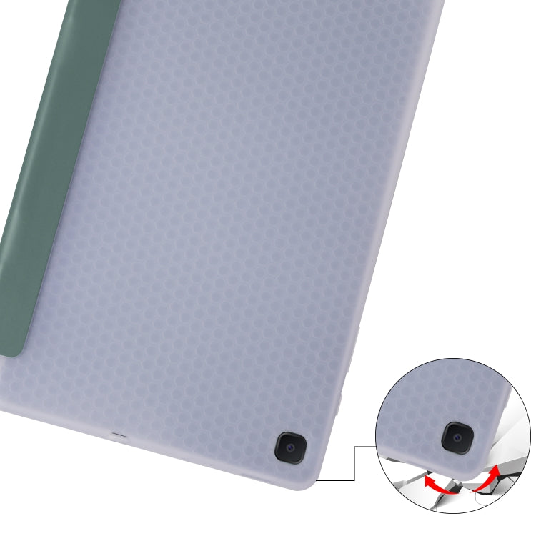 For Samsung Galaxy Tab S6 Lite P610 3-folding Horizontal Flip PU Leather + Shockproof TPU Case with Holder & Pen Slot(Pine Green) - Tab S6 Lite P610 / P615 by PMC TechLife | Online Shopping South Africa | PMC TechLife
