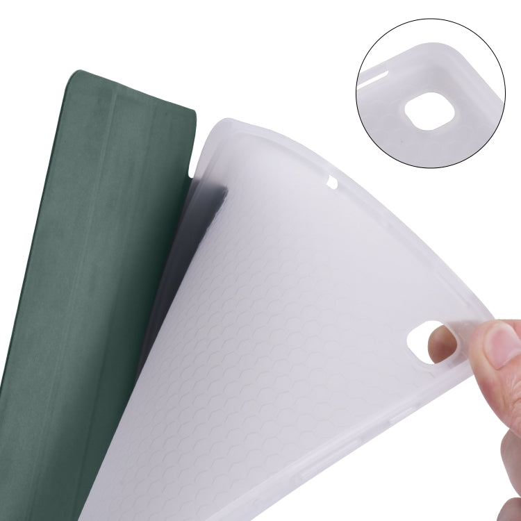 For Samsung Galaxy Tab S6 Lite P610 3-folding Horizontal Flip PU Leather + Shockproof TPU Case with Holder & Pen Slot(Pine Green) - Tab S6 Lite P610 / P615 by PMC TechLife | Online Shopping South Africa | PMC TechLife