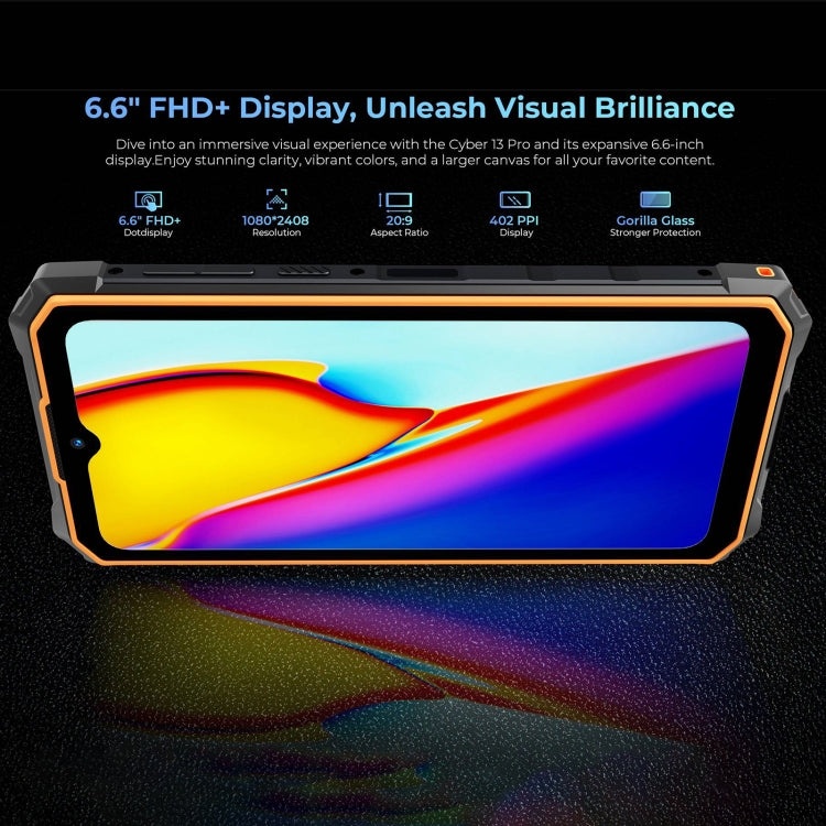 HOTWAV CYBER 13 Pro, 12GB+256GB, IP68/IP69K Rugged Phone, 10800mAh, 6.6 inch Android 13 UNISOC T619 Octa Core, Network: 4G, NFC, OTG(Orange) - free shipping - PMC TechLife - Order now!