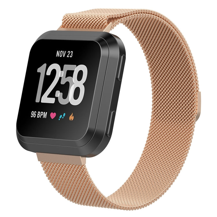 For Fitbit Versa 2 / Fitbit Versa / Fitbit Versa Lite Milanese Watch Band,, Small Size: 2.3x22.5cm(Rose Gold) - Watch Bands by PMC TechLife | Online Shopping South Africa | PMC TechLife | Buy Now Pay Later Mobicred