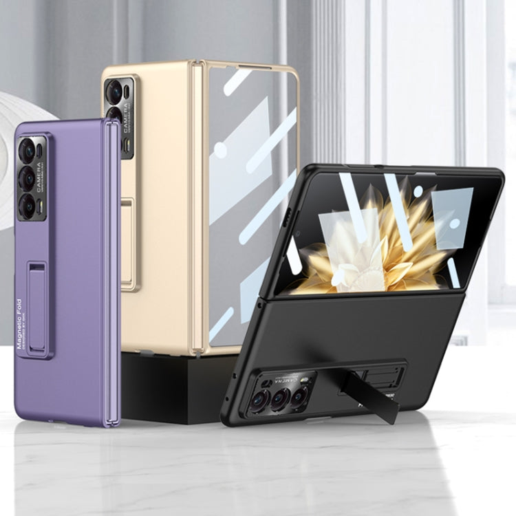 For Honor Magic V2 GKK Integrated Ultra-thin Folding Phone Case with Stand(Purple) - Honor Cases by GKK | Online Shopping South Africa | PMC TechLife | Buy Now Pay Later Mobicred
