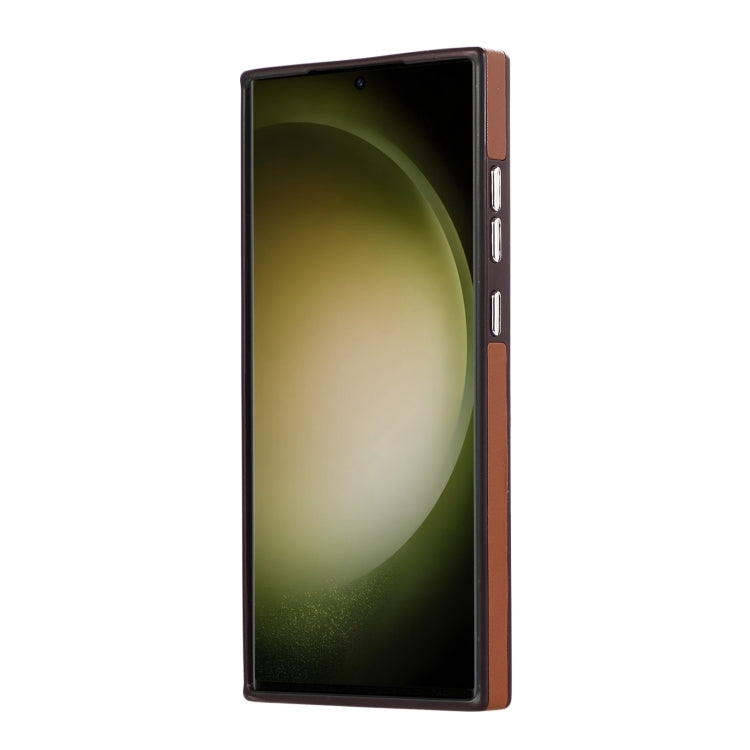 For Samsung Galaxy S22 Ultra 5G Side Leather Magsafe Phone Case(Brown) - Galaxy S22 Ultra 5G Cases by PMC TechLife | Online Shopping South Africa | PMC TechLife