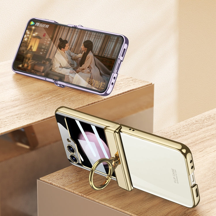 For Samsung Galaxy Z Flip5 GKK Magnetic Folding Phantom Rotary Phone Case with Ring Holder(Champagne Gold) - free shipping - PMC TechLife - Order now!