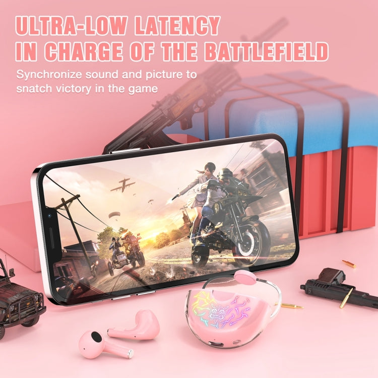 ONIKUMA T35 Bluetooth 5.1 TWS Wireless Bluetooth Gaming Earphone(Pink) - TWS Earphone by ONIKUMA | Online Shopping South Africa | PMC TechLife | Buy Now Pay Later Mobicred