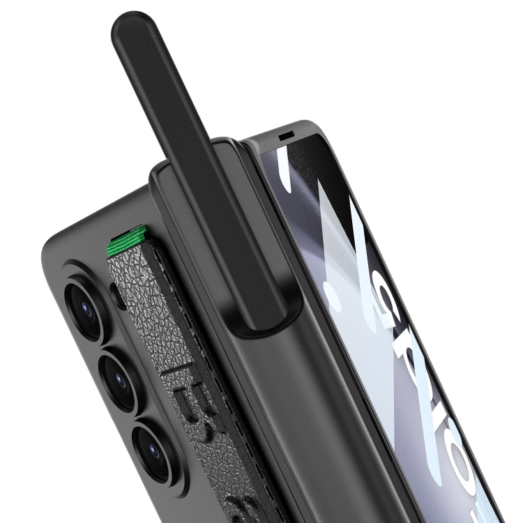 For Samsung Galaxy Z Fold5 GKK Integrated Magnetic Folding Hinge Phone Case with Wrist Strap & Pen Holder(Carbon Fiber) - Galaxy Z Fold5 Cases by GKK | Online Shopping South Africa | PMC TechLife | Buy Now Pay Later Mobicred