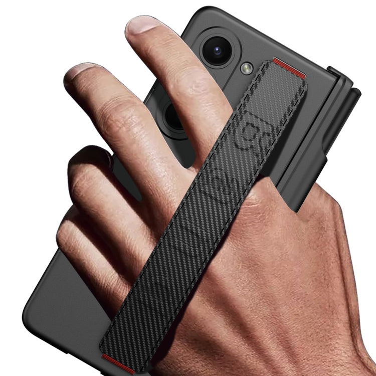 For Samsung Galaxy Z Fold5 GKK Integrated Magnetic Folding Hinge Phone Case with Wrist Strap & Pen Holder(Black) - Galaxy Z Fold5 Cases by GKK | Online Shopping South Africa | PMC TechLife | Buy Now Pay Later Mobicred