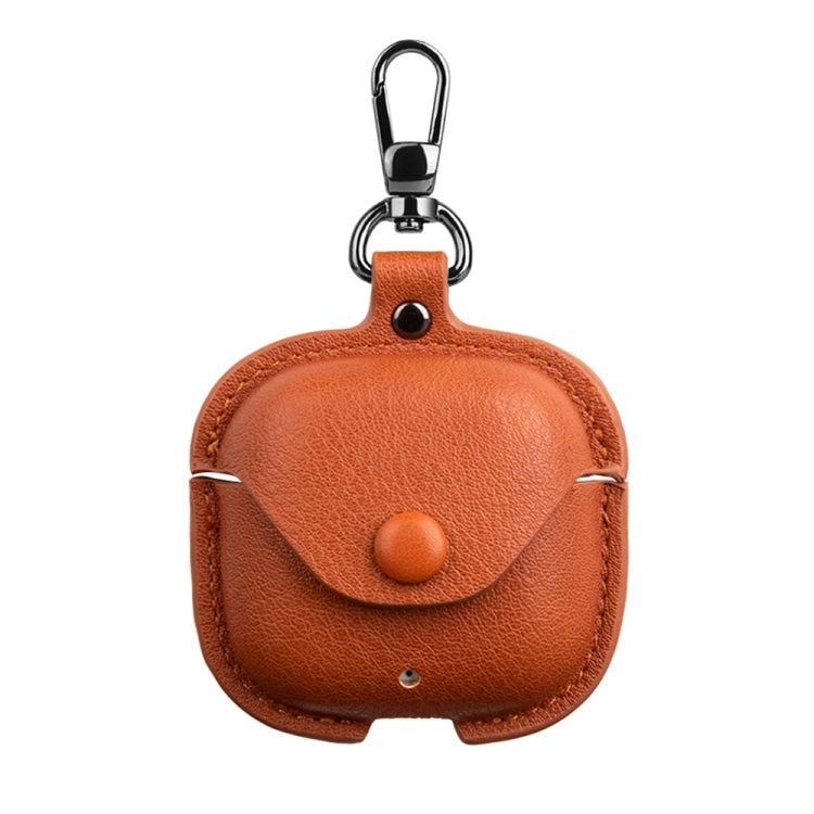 For Huawei FreeBuds SE 2 / SE 3 Leather TWS Earphone Protective Case with Hook(Light Brown) - Huawei Earphone Case by PMC TechLife | Online Shopping South Africa | PMC TechLife | Buy Now Pay Later Mobicred