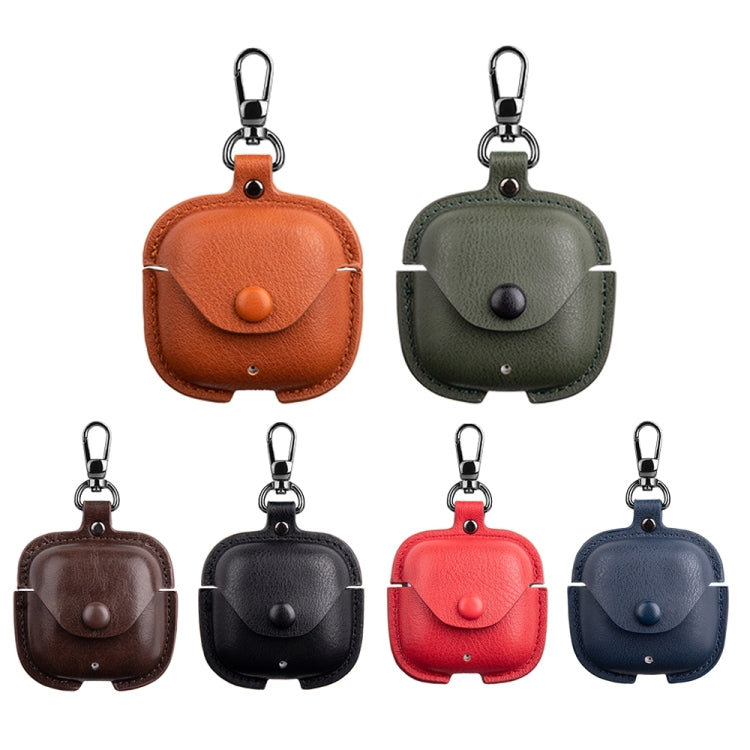 For Huawei FreeBuds SE 2 / SE 3 Leather TWS Earphone Protective Case with Hook(Green) - Huawei Earphone Case by PMC TechLife | Online Shopping South Africa | PMC TechLife | Buy Now Pay Later Mobicred