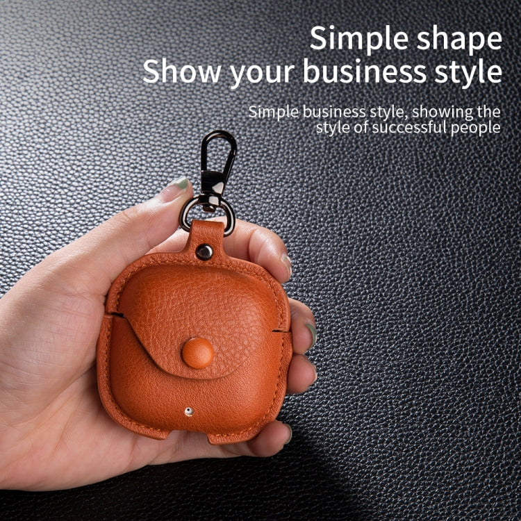 For Huawei FreeBuds SE 2 / SE 3 Leather TWS Earphone Protective Case with Hook(Green) - Huawei Earphone Case by PMC TechLife | Online Shopping South Africa | PMC TechLife | Buy Now Pay Later Mobicred