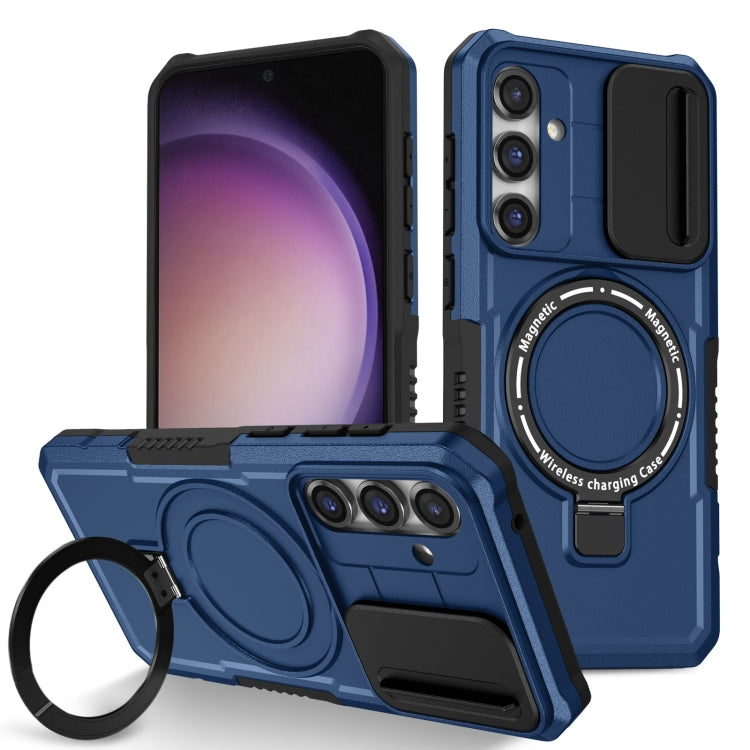 For Samsung Galaxy S23 FE 5G Sliding Camshield Magsafe Holder TPU Hybrid PC Phone Case(Royal Blue) - Galaxy S23 FE 5G Cases by PMC TechLife | Online Shopping South Africa | PMC TechLife