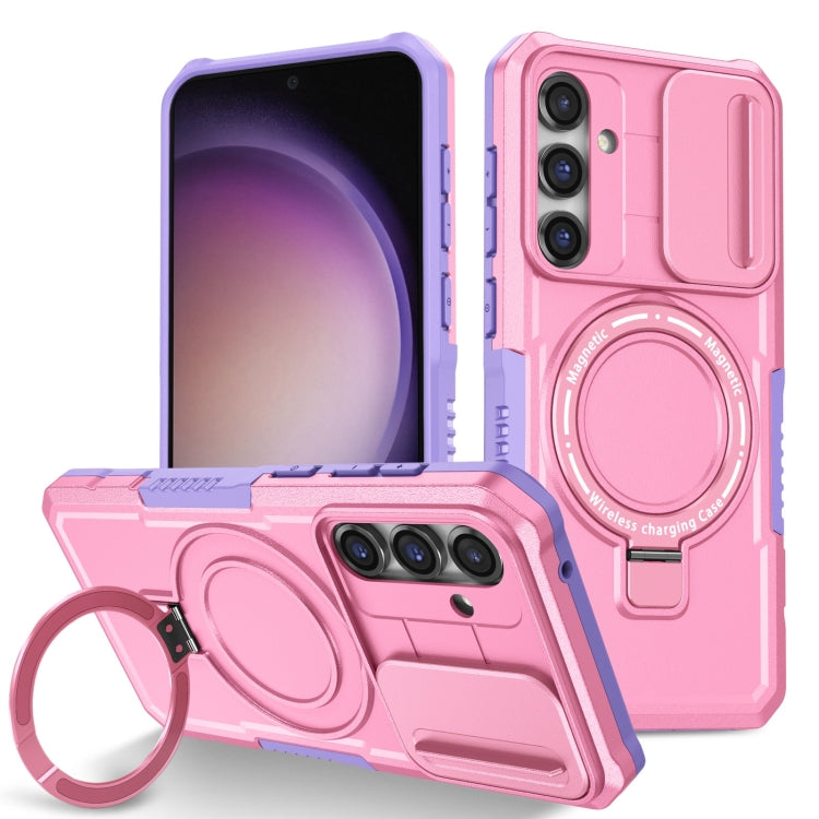 For Samsung Galaxy S23 FE 5G Sliding Camshield Magsafe Holder TPU Hybrid PC Phone Case(Purple Pink) - Galaxy S23 FE 5G Cases by PMC TechLife | Online Shopping South Africa | PMC TechLife