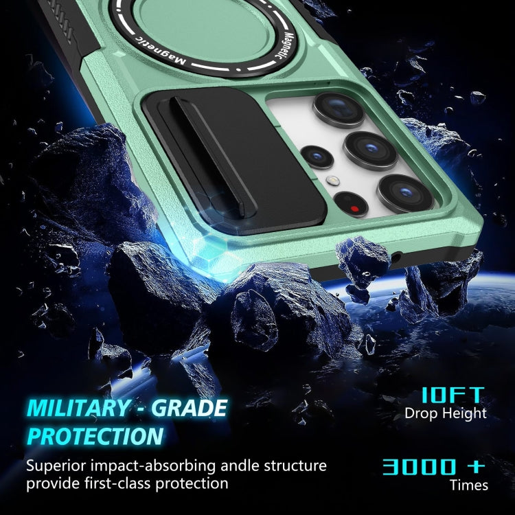 For Samsung Galaxy S23 Ultra 5G Sliding Camshield Magsafe Holder TPU Hybrid PC Phone Case(Light Blue) - Galaxy S23 Ultra 5G Cases by PMC TechLife | Online Shopping South Africa | PMC TechLife