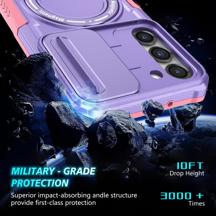 For Samsung Galaxy S23+ 5G Sliding Camshield Magsafe Holder TPU Hybrid PC Phone Case(Pink Purple) - Galaxy S23+ 5G Cases by PMC TechLife | Online Shopping South Africa | PMC TechLife