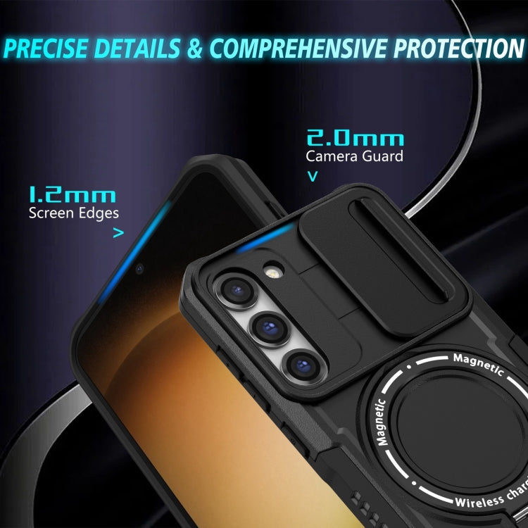 For Samsung Galaxy S23+ 5G Sliding Camshield Magsafe Holder TPU Hybrid PC Phone Case(Black) - Galaxy S23+ 5G Cases by PMC TechLife | Online Shopping South Africa | PMC TechLife | Buy Now Pay Later Mobicred