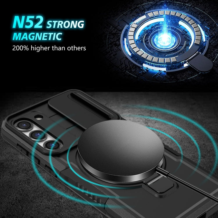 For Samsung Galaxy S23+ 5G Sliding Camshield Magsafe Holder TPU Hybrid PC Phone Case(Black) - Galaxy S23+ 5G Cases by PMC TechLife | Online Shopping South Africa | PMC TechLife | Buy Now Pay Later Mobicred