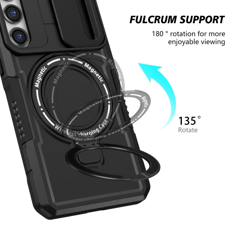 For Samsung Galaxy S23+ 5G Sliding Camshield Magsafe Holder TPU Hybrid PC Phone Case(Black) - Galaxy S23+ 5G Cases by PMC TechLife | Online Shopping South Africa | PMC TechLife | Buy Now Pay Later Mobicred