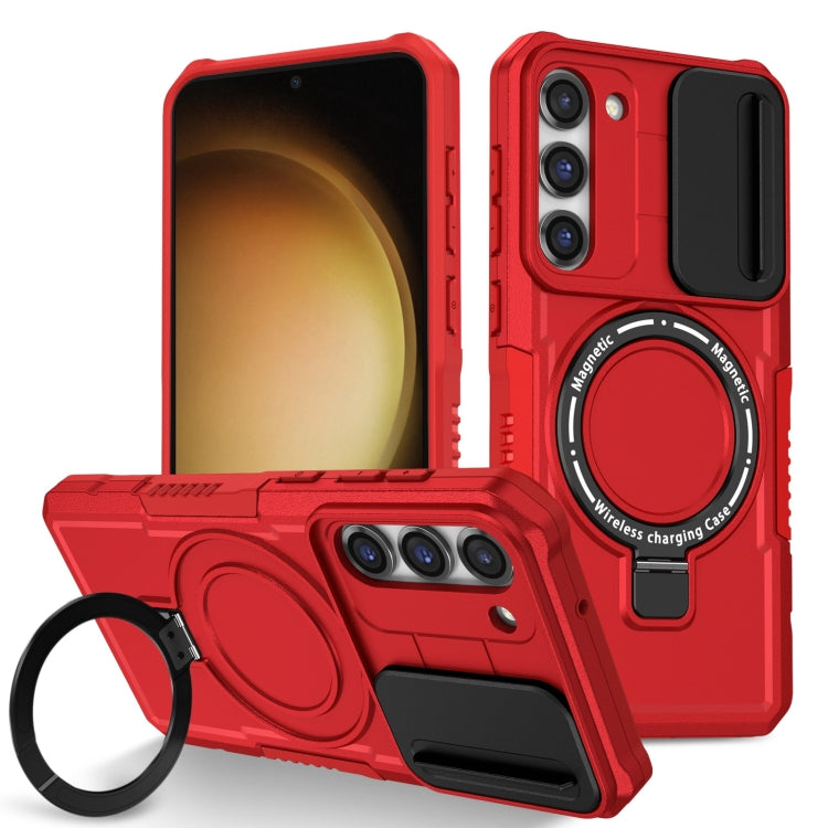 For Samsung Galaxy S23+ 5G Sliding Camshield Magsafe Holder TPU Hybrid PC Phone Case(Red) - Galaxy S23+ 5G Cases by PMC TechLife | Online Shopping South Africa | PMC TechLife