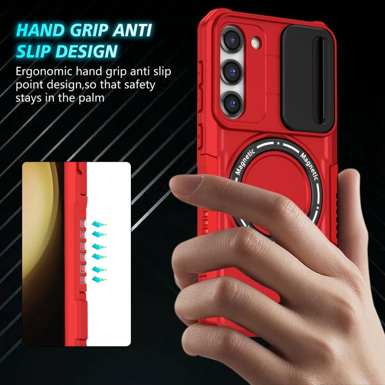 For Samsung Galaxy S23+ 5G Sliding Camshield Magsafe Holder TPU Hybrid PC Phone Case(Red) - Galaxy S23+ 5G Cases by PMC TechLife | Online Shopping South Africa | PMC TechLife