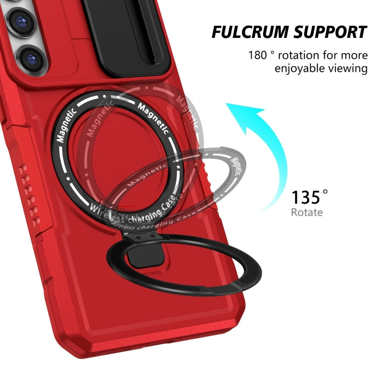 For Samsung Galaxy S23+ 5G Sliding Camshield Magsafe Holder TPU Hybrid PC Phone Case(Red) - Galaxy S23+ 5G Cases by PMC TechLife | Online Shopping South Africa | PMC TechLife